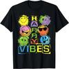 Happy Vibes Kleurrijke Blije Gezichten Grafisch - Nieuwigheid Cadeaus T-shirt