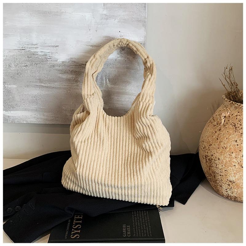 Mode Streifen Samt Eimerbeutel mit großem Fassungsvermögen beliebte neue Mode Schulter Unterarmtasche Texturbeutel