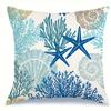 Sommer Meeresstrand Kissenbezug Meeresleben Muscheln Seesterne Seepferdchen Schildkröte Küsten Outdoor Dekorativ Tropisch Nautisch Sofa Zuhause