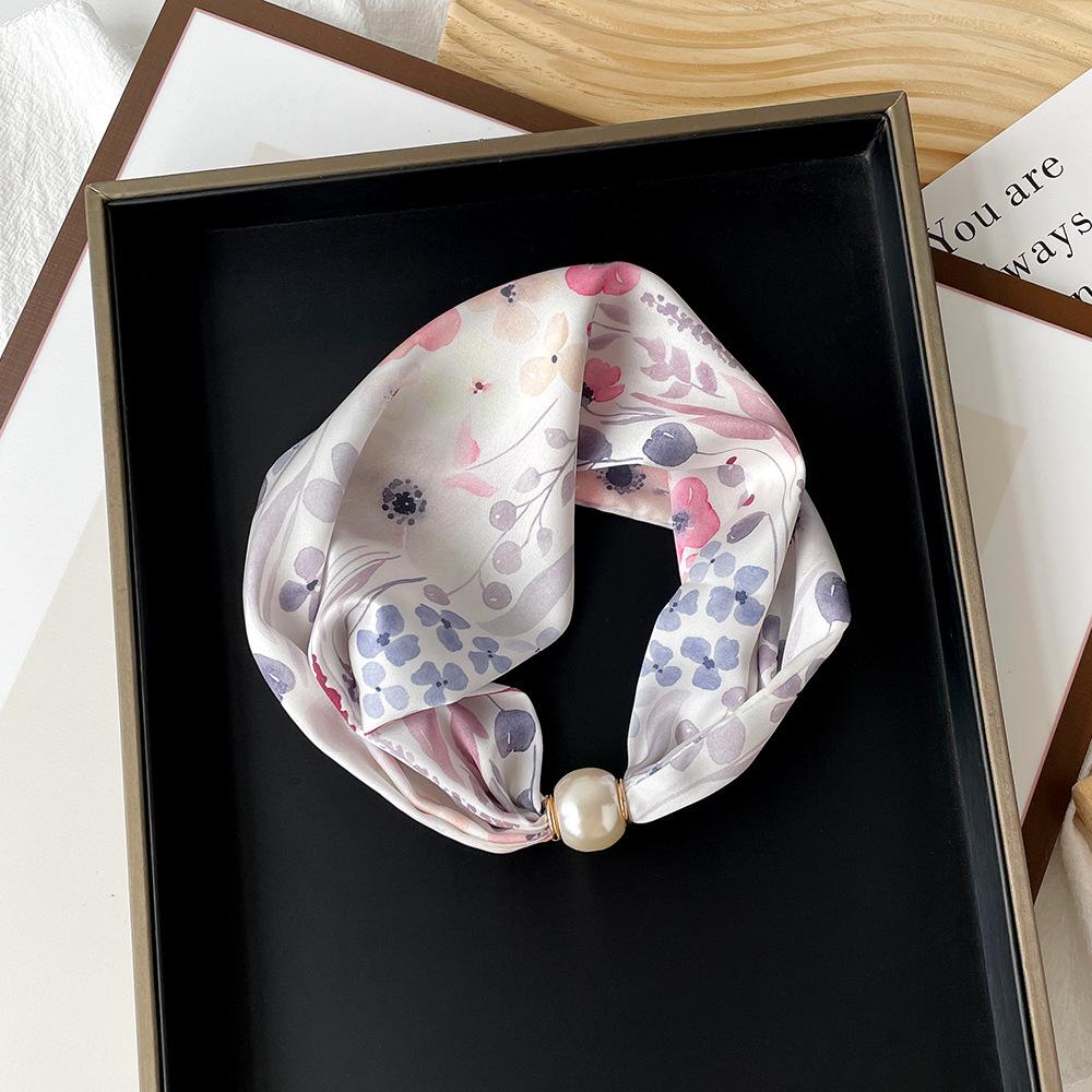 Magnetic Buckle Small Scarf Diamond Studded Magnetic Buckle Scarf Women'S Necklace Headband Scarf Light Luxury Exquisite