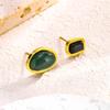 Green & Black Agate Double Pendant Necklace - Elegant 2026 Design, Colorfast Summer Clavicle Chain for Women