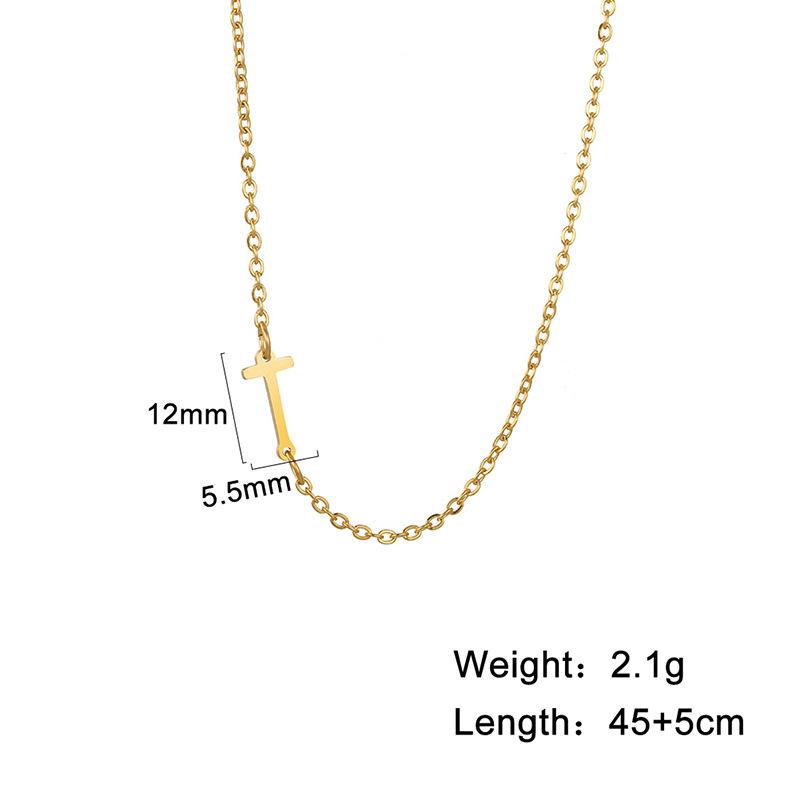 A-Z Letter Choker Necklace Personalized Alphabet Side Pendant Jewelry Gift for Birthday and Fashion Accessories