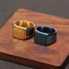 Titanium Steel Minimalist Square Men's Ring - Polished European & American Style