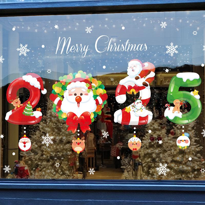 Christmas Window Stickers Christmas Wall Sticker Kids Room Wall Decals Merry Christmas Decorations For Home New Year Stickers