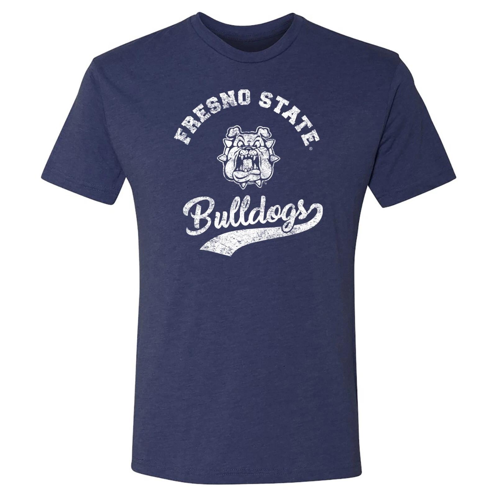 Fresno State Bulldogs Retro Script Premium Triblend T-Shirt - Vintage Navy M