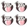 4Pcs Cute White Bear Dog Squeeze Toy DIY Bumper Sticker Soft Squishy Stress Relief Novelty Kids Adults