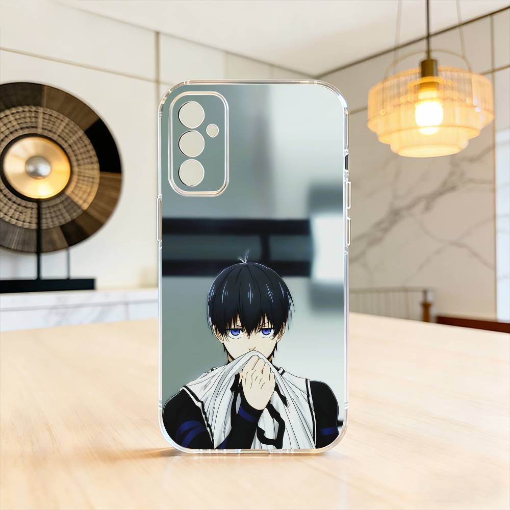 

Anime B-blue L-Lock Phone Case For SamsungA10,12,20,21S,30,31,40,50,51,52,70,71 Transparent Cover Samsung a12