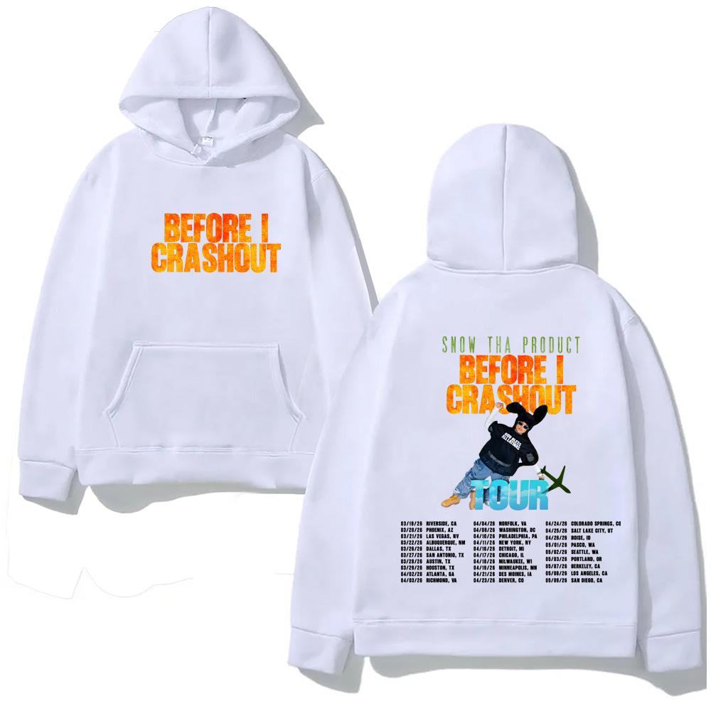 

Snow Tha Product Tour 2026 HOODIE BEFORE I CRACUPUT TOUR Fleece Fashion Sweatshirt Gothic Clothes Long Sleeve Tops XS
