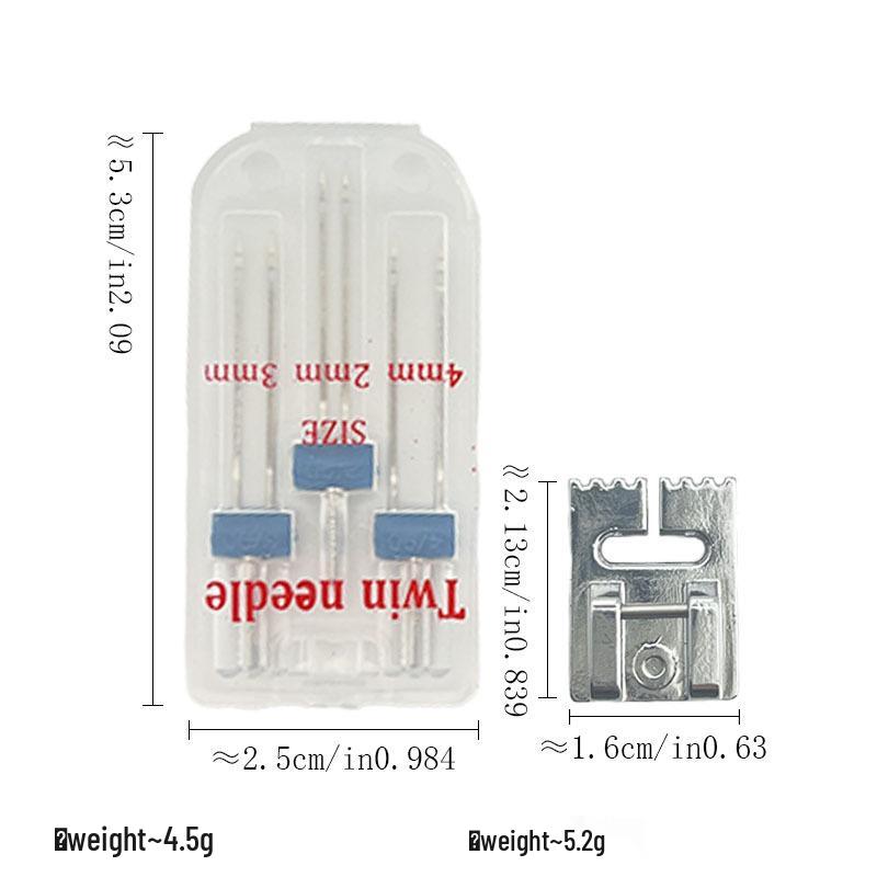 Twin Needle Sewing Machine Accessory Set: Includes Thickened Taco, Fine Taco, and 2/90, 3/90, 4/90mm Presser Foot.