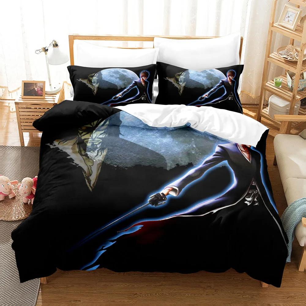 3D Print Anime Bleach Kurosaki Ichigo Bedding Set Boys Girls Twin Queen Size Duvet Cover Pillowcase Bed Kids Adult
