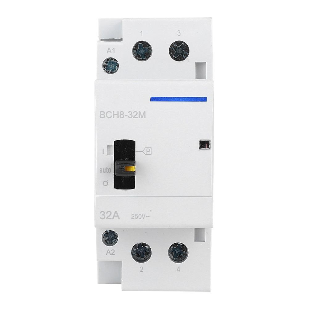 2P32A Household AC Contactor with Manual Control Function for Building Electrical 230V(1NO1NC)