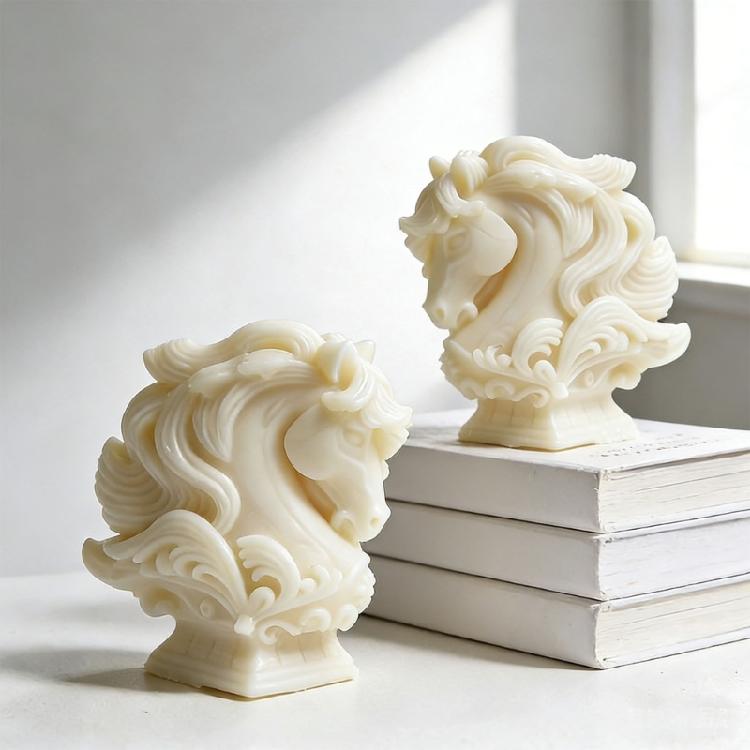 Horse Candle Mould Silicone Roman Pillar Structure For Customizable Candle Creation And Display