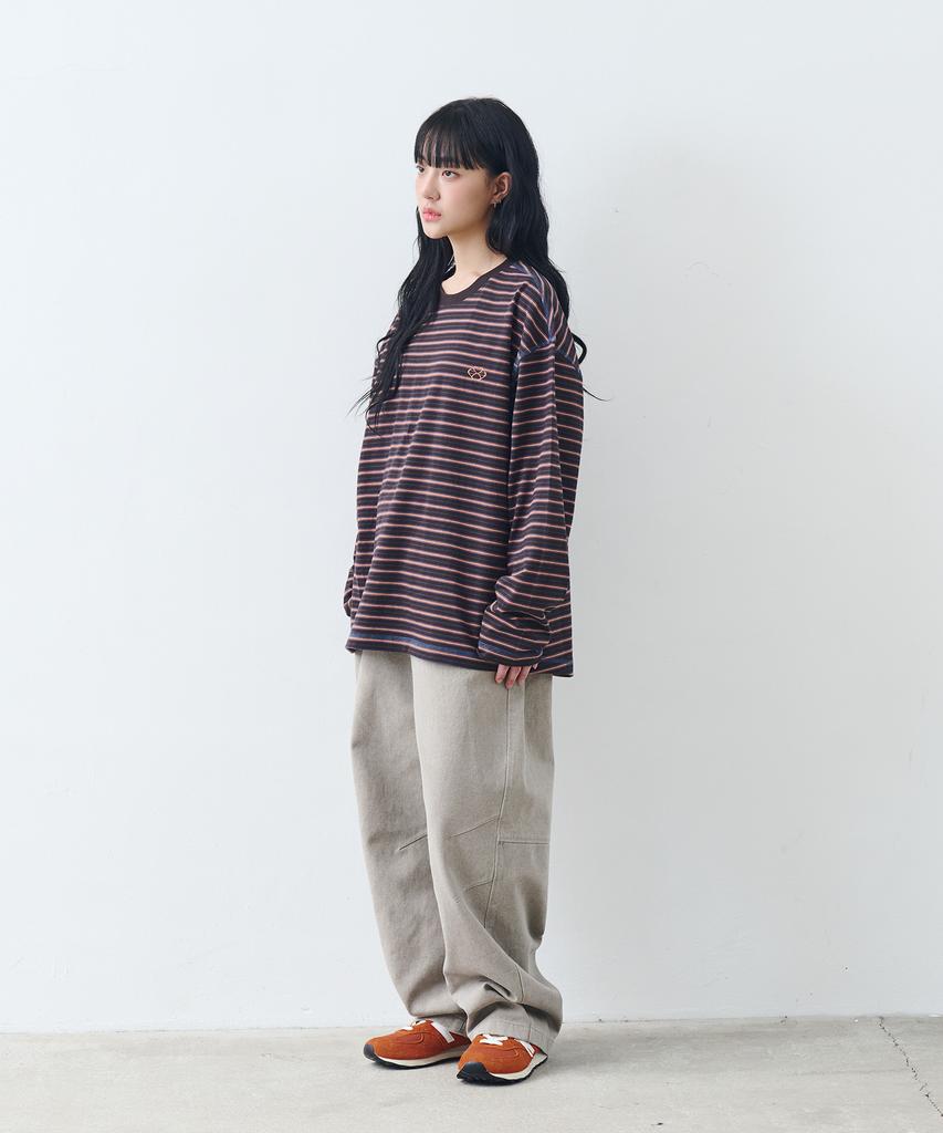 Nontai Stripe Long Sleeve T-Shirt (Charcoal)