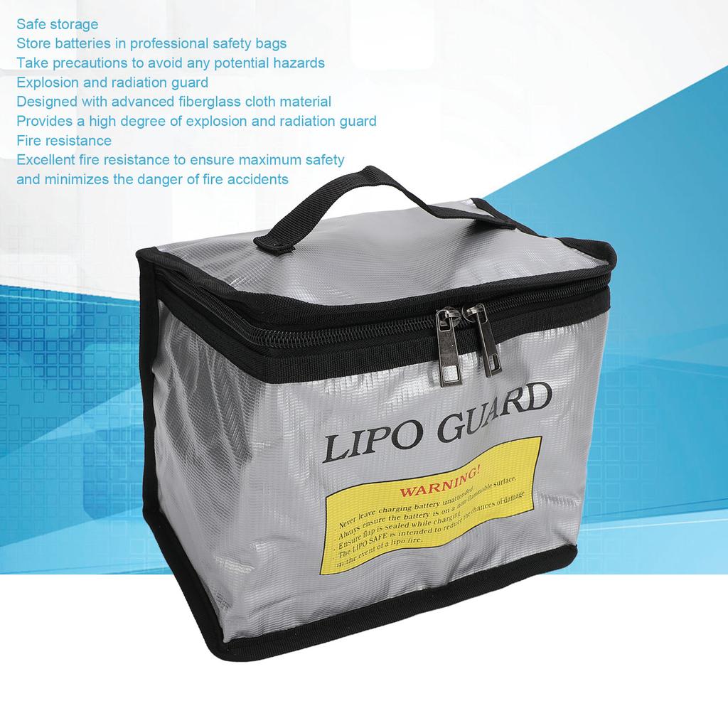 Lipo Fireproof Safe Bag Professional Fireproof Explosion Proof Large Capacity Fiberglass Cloth Battery Fireproof Bag for Lipo Charge Storage