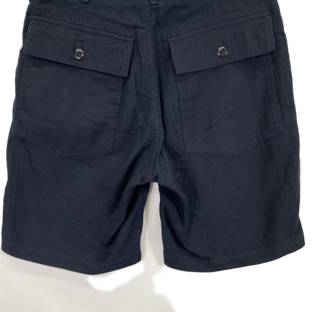 Engineered Garments Navy 25 Stainless Steel Cotton Linen Fatigue Shorts QT162 Bottoms XS NavyUsed