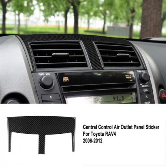 Carbon Fiber Center Console Air Vent Outlet Cover Fit For Toyota RAV4 2006-2012