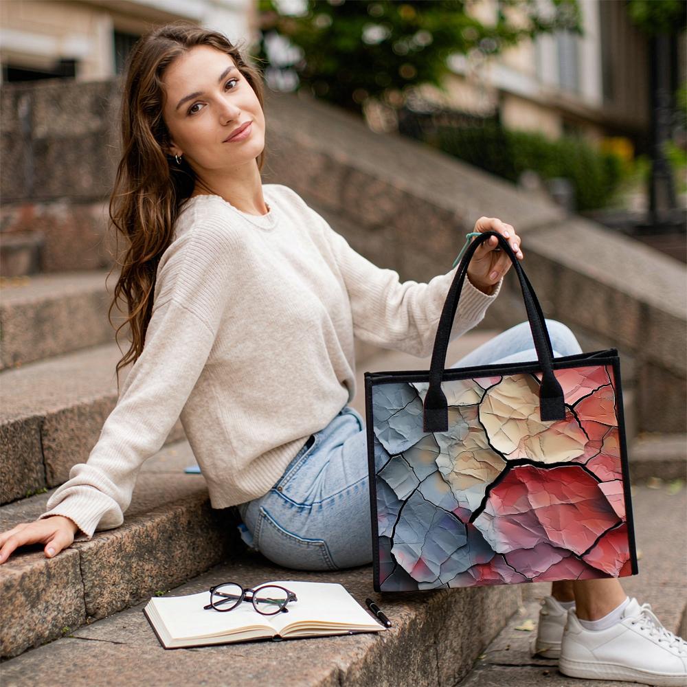 Crack Art Fashion Tote Bag Casual Large Capacity Daily Commuting Handbag