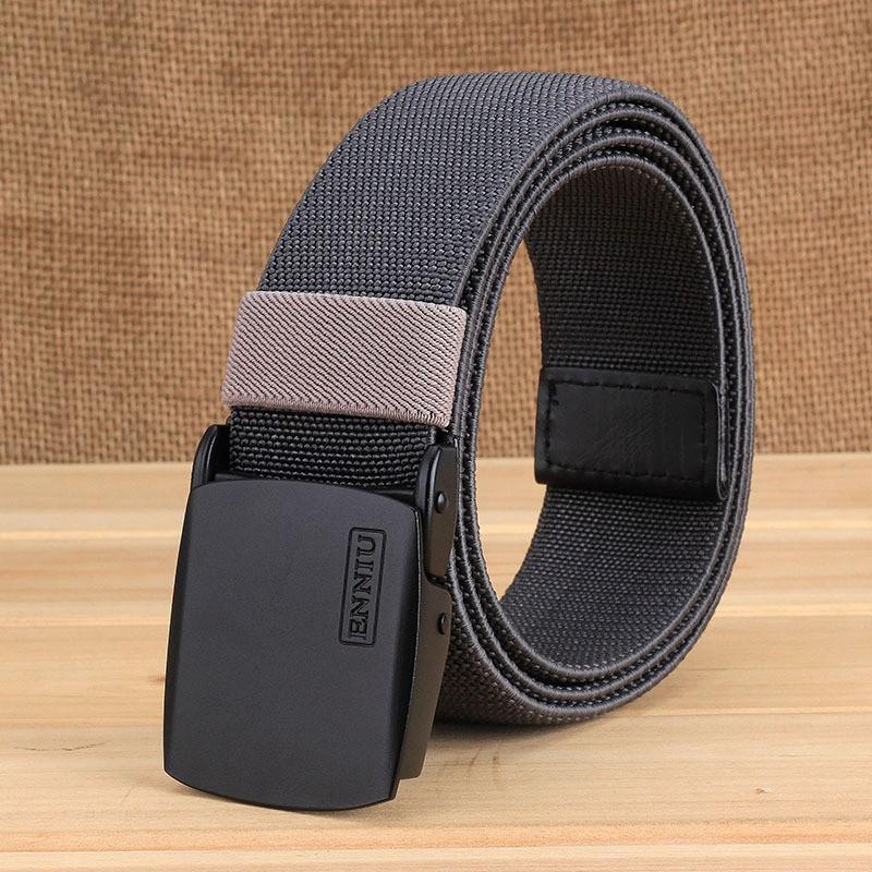 TUSHI Alloy Buckle Elastic Canvas Pants Belt Youth Nylon