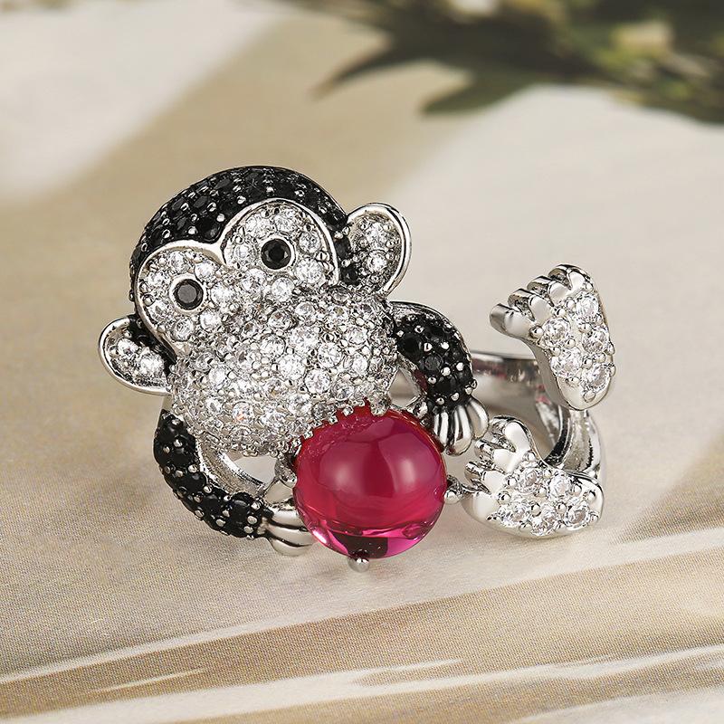 

Кольцо Ювелирное Изделие Кольцо Обезьяна С Бриллиантами Роскошное Женское Открытое Ювелирное Изделие Премиум