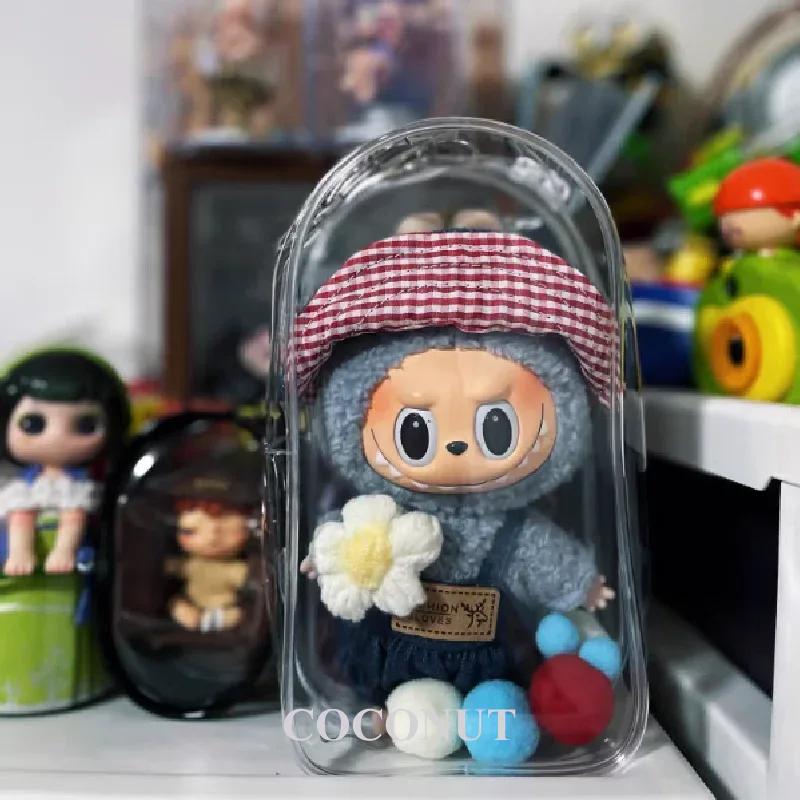 Transparent Protector Case Display Bag for 15/17cm Ropa Labubu Storage Bag Doll Outfit Accessories