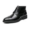 Men's High-Top Leather Brogue Shoes – British Color Block, Sizes 38-48, Casual & Business Wear
