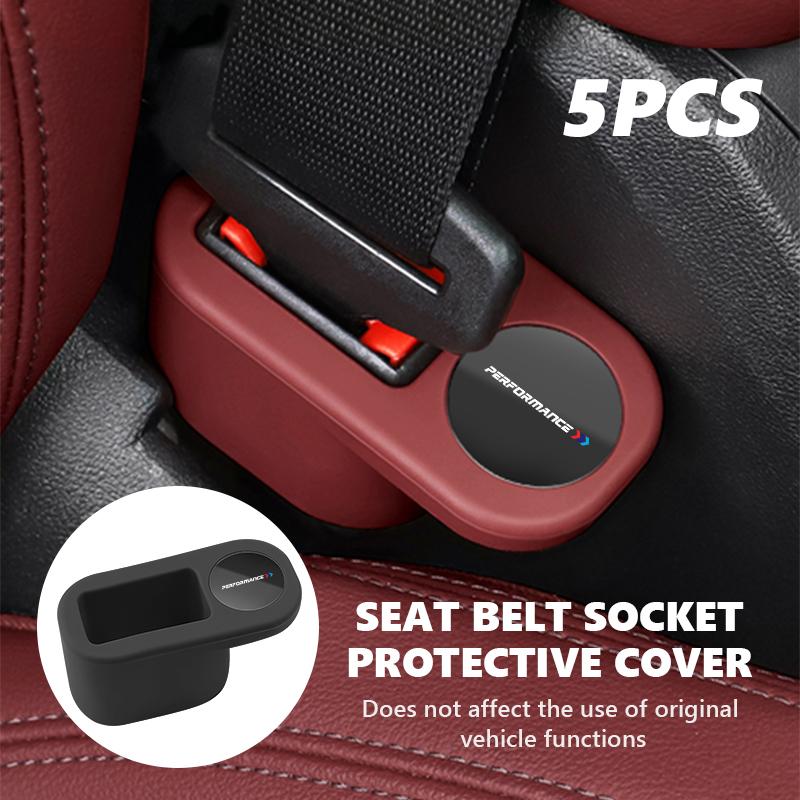 Car Seat Belt Buckle Anchor Socket Anti-Collision Protection Cover For BMW Performance M Alpina E71 E83 F30 M6 F01 F20 X1 X2 X3 H1
