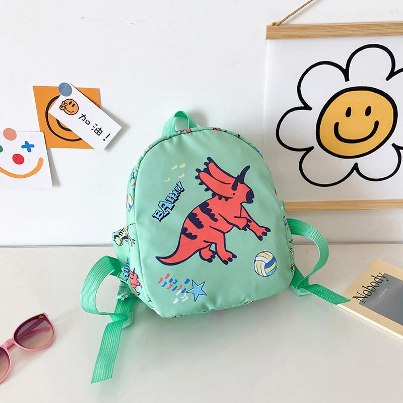 Adorable Cartoon Dinosaur Print Children's Backpack Lightweight Canvas School Bag