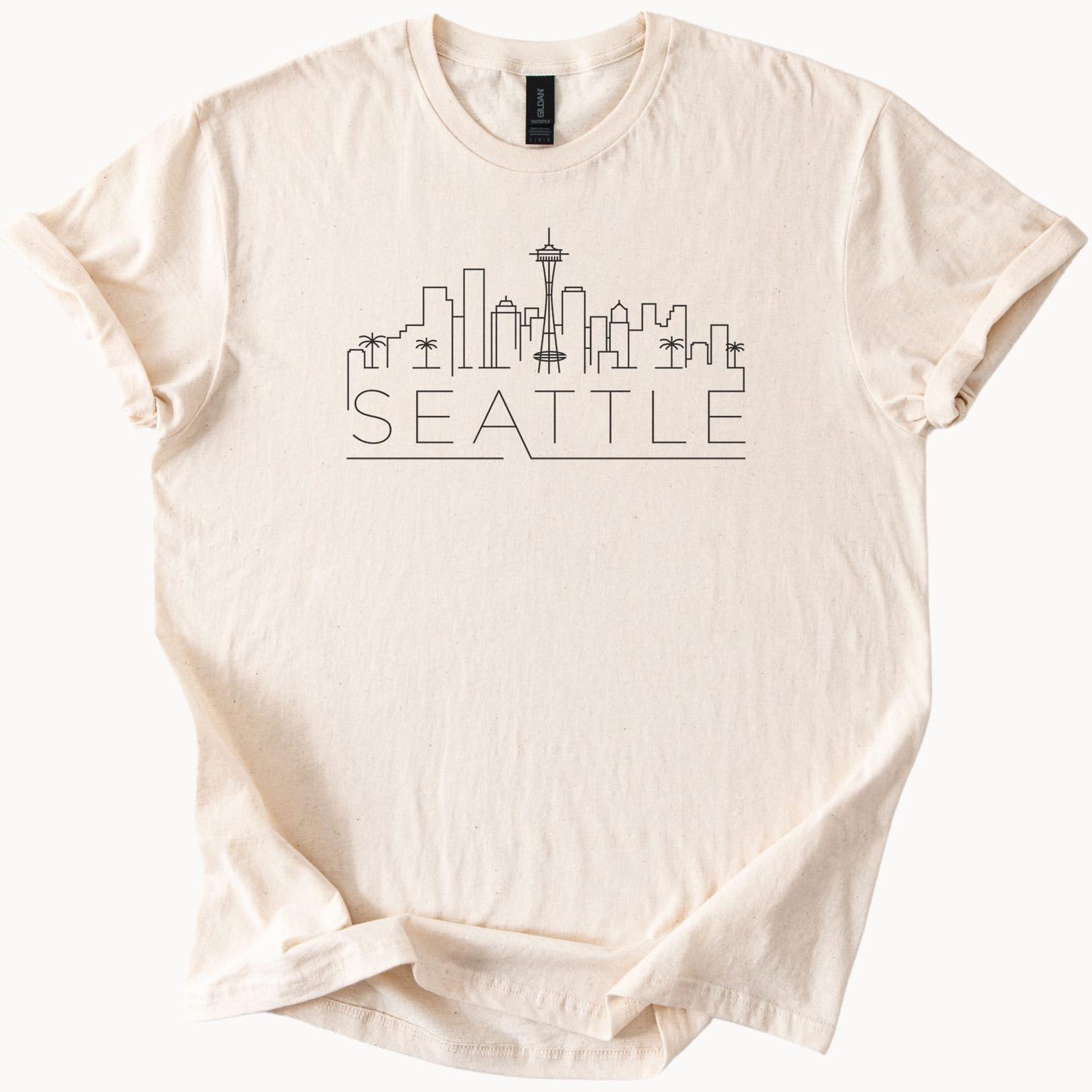 Seattle Skyline T Shirt Minimalist Line Art Graphic Tee Space Needle Cityscape Shirt Pacific Northwest Shirt Seattle Gift Idea 130