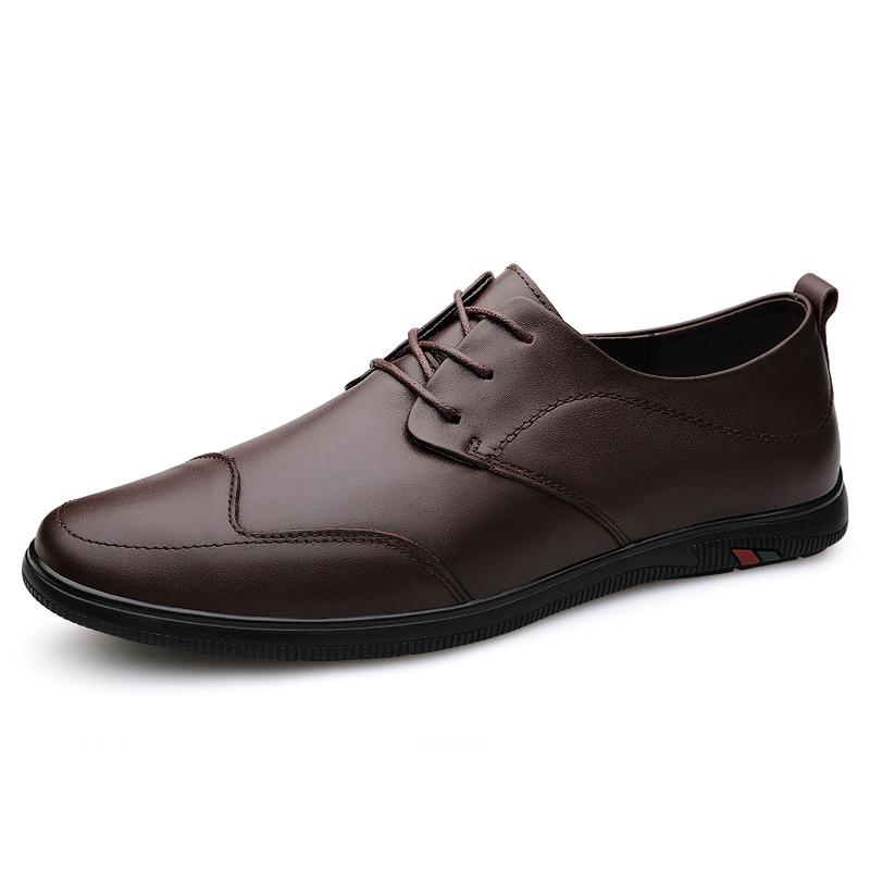 Genuine Leather Men's Dress Shoes Elegant Mens Casual Oxford Shoes New Arrival Male Business Footwear Comfy Leisure Walk Flats