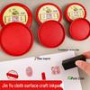 Creative Round Tin Quick-Drying Red Ink Stamp Pad for Office Use, Sizes 3#, 6#, and 12#