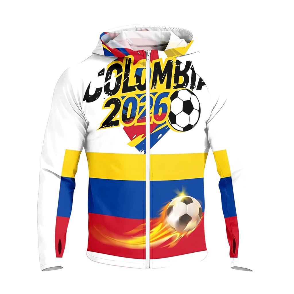 Men's Casual Raglan Sleeve Hooded Long Sleeve Sun Protection Jacket Lightweight Zip Up Soccer Graphic Print Outdoor Windbreaker