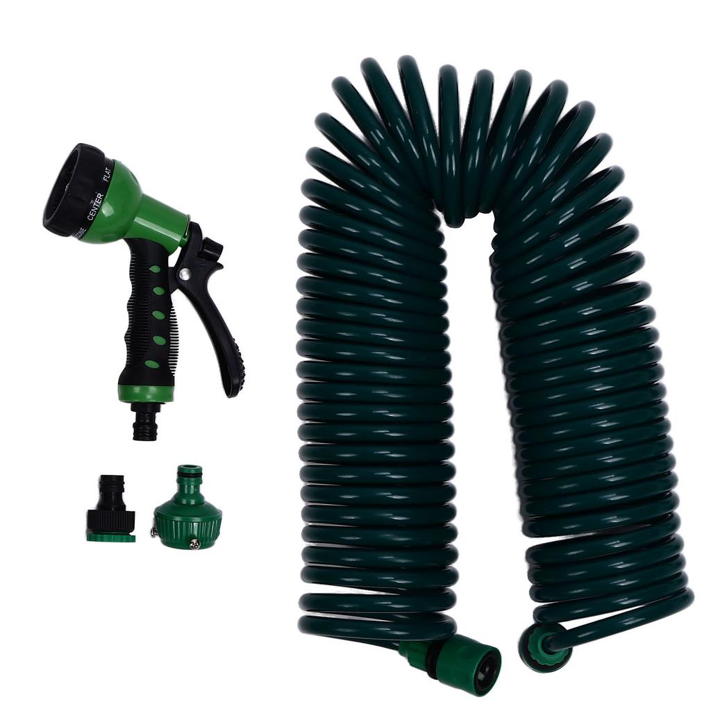Coil Garden Water Hose 15m/49.2ft EVA 7 Modes Garden Telescopic Spring Tube for Watering Plants
