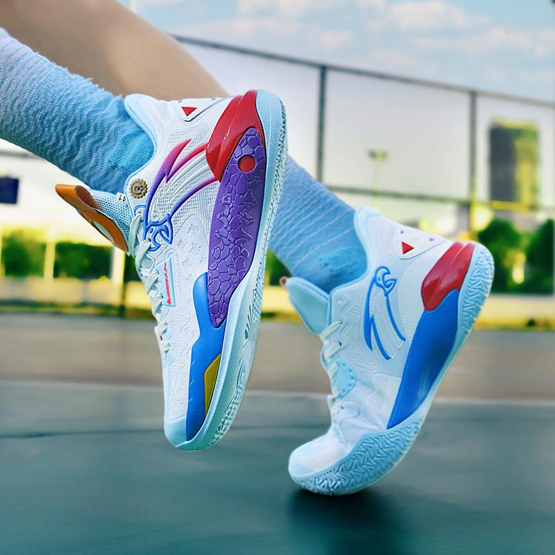 Neue hochwertige im Dunkeln leuchtende Kampf-Basketballschuhe für Herren weiche Sohle Reibung mit Geräusch rutschfest Studenten-Sport