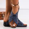 Ladies Fashion White Bow Sliding Sandals
