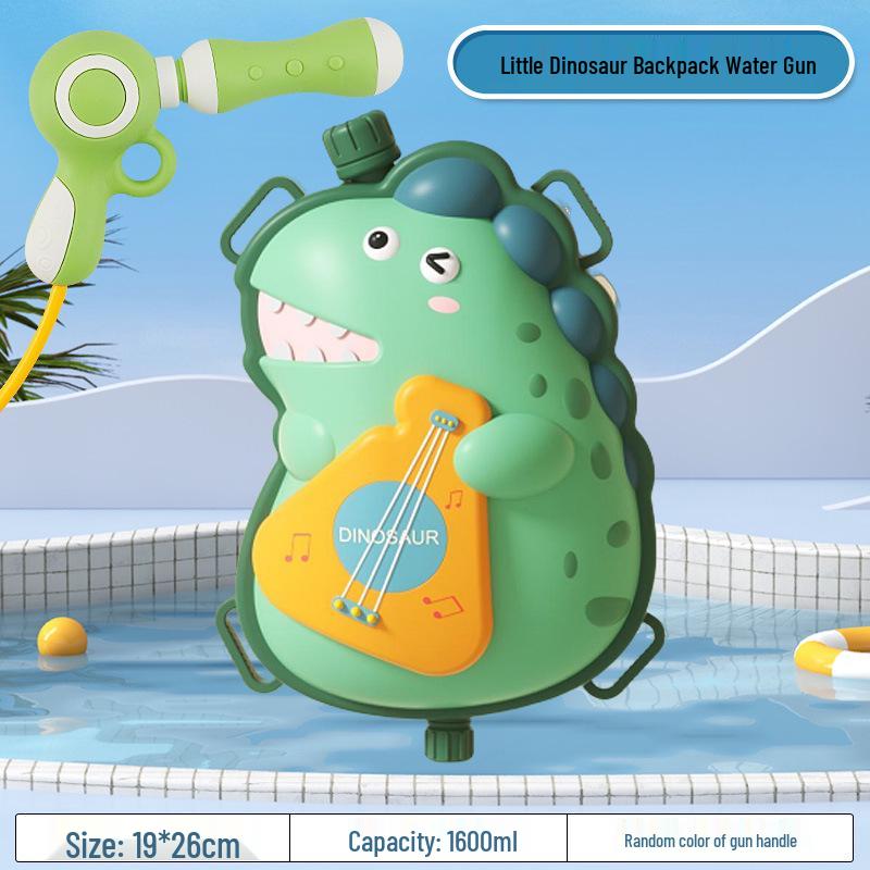 Dinosaur Backpack Water Gun Toy - Small Pull-Out Spray Gun with Gatling Large Capacity