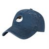 Yin Yang Cat Design Washed Canvas Baseball Cap Unisex Adjustable Hat for Unisex and Women Casual Streetwear Style Fashion Accessory