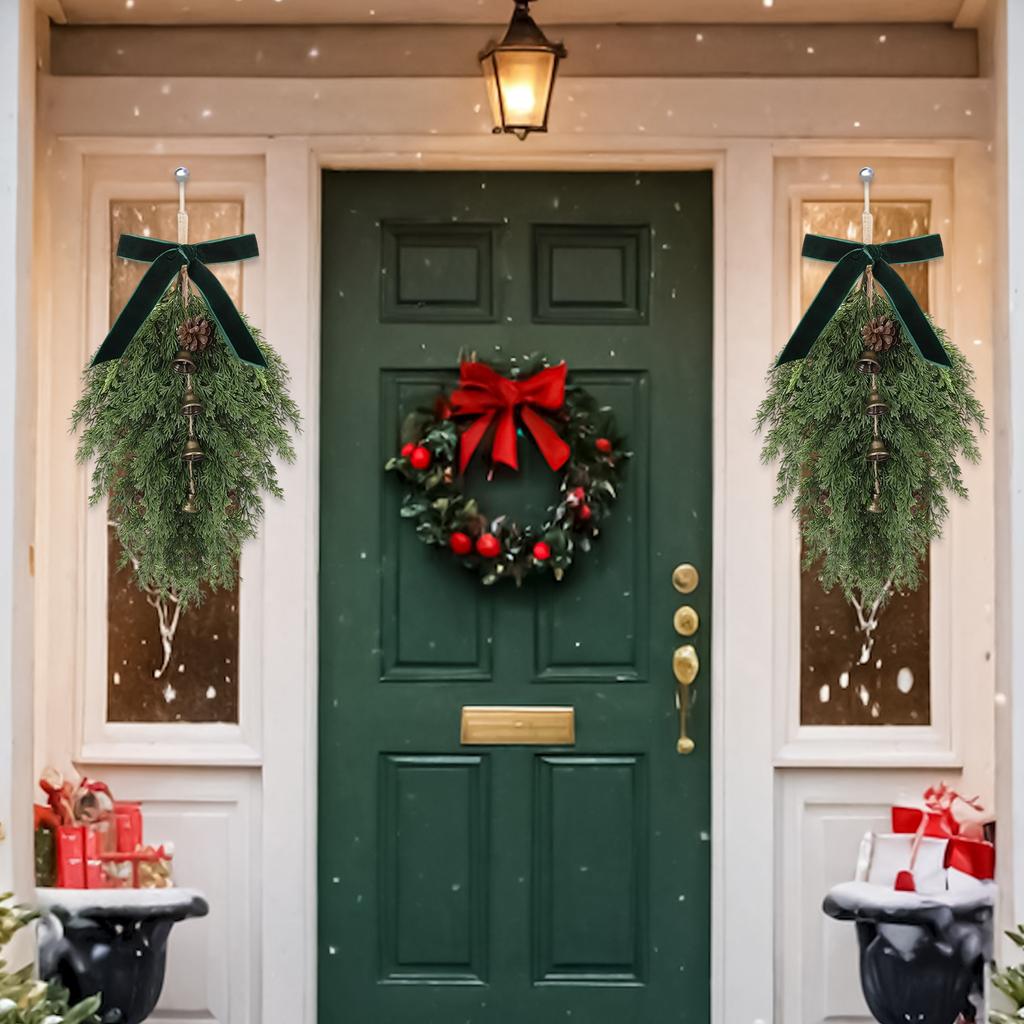 2pc50cm Simulated Soft-Glue Norfolk Needle Wall Hanging Christmas Tree Upside Down Vine Green Plant Holiday Decoration