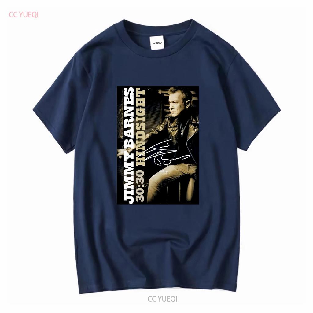Retro Hindsight JIMMY BARNES T-shirt Svart S 5XL LE371 långa eller korta ärmar vintage Tvättad streetwear designkläder