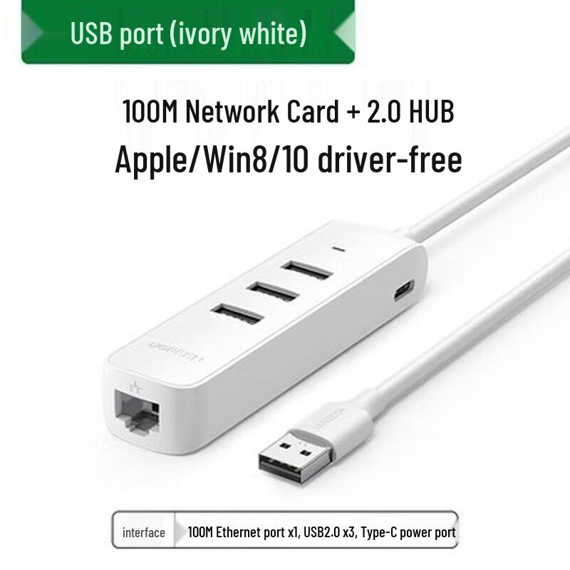 UGREEN USB 2.0 Ethernet Network Adapter Hub