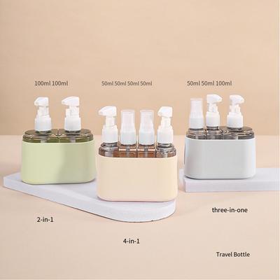 2/3/4 in 1 Reise Nachfüllbare Flaschen Set Wiederverwendbar 50ml Pumpspender Lotionflaschen Platzsparend Auslaufsicher Flüssigkeitsspender Flasche Shampoo