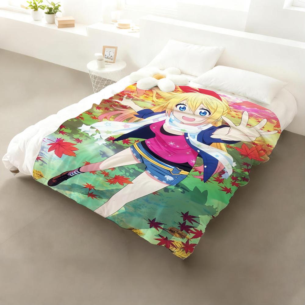 Anime Nisekoi False Love Throw Flannel Throw Blanket: Soft Kid-Friendly Warm Anti-Static All Season Washable Couch Bed Home
