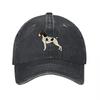 Vintage Dog Embroidered Washed Canvas Baseball Cap Classic Unstructured Adjustable Hat for Unisex Women