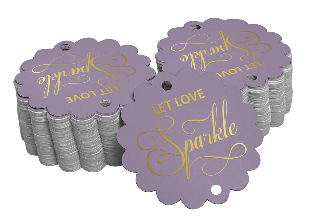 Inkdotpot 100 Pack Let Love Sparkle Wedding Favor Paper Tags Craft Real Gold Foil Hang