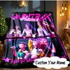 Coperta KPop Cartoon con Nome Personalizzato Coperta Ideale per Letto Perfetta per Viaggi, Campeggio, Soggiorni, Uffici, Divani, Regalo di Natale per Fan