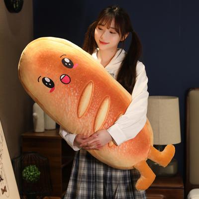 Baguette Hot Dog Plüschbrot Weiches gefülltes Lebensmittelkissen 40-80 cm langes Toast-Polster zum Schlafen Lächeln Gesicht Braun Sop Kindergeschenk