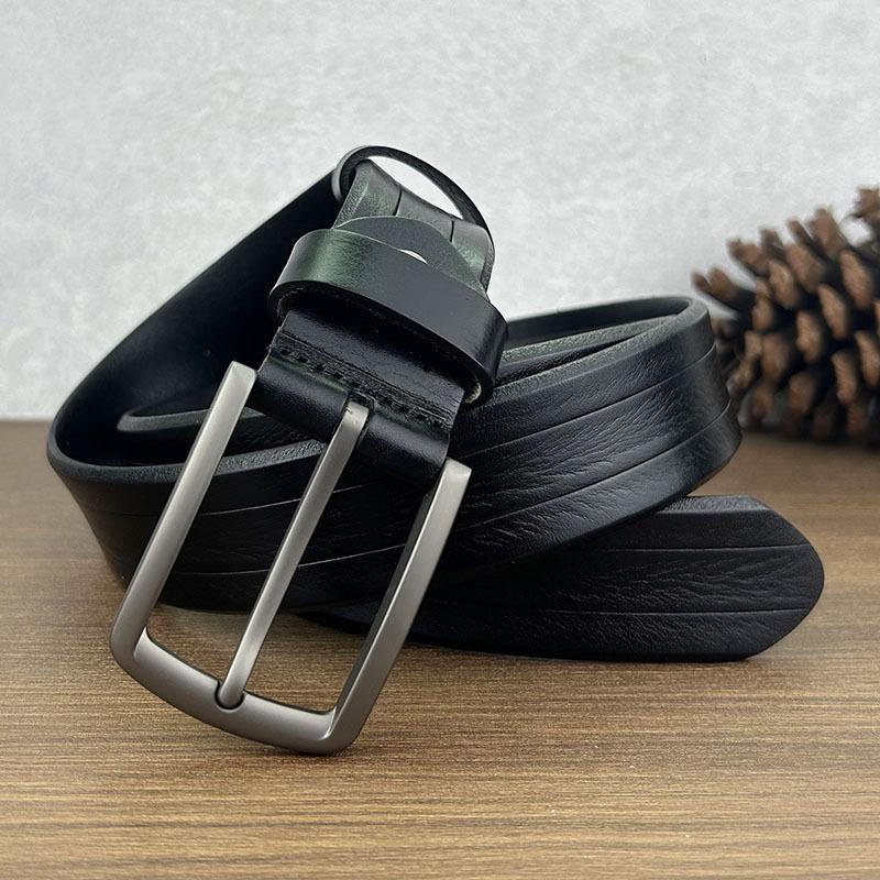 Handmade Pure Cowhide Belt Men'S Genuine Leather Pin Buckle Retro Casual Youth Belt First Layer Cowhide Young People'S Belt Tide
