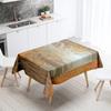 Natural Trees Tablecloth World Scenery  Anti-Stain Waterproof Rectangular Kitchen Table Home Decoration