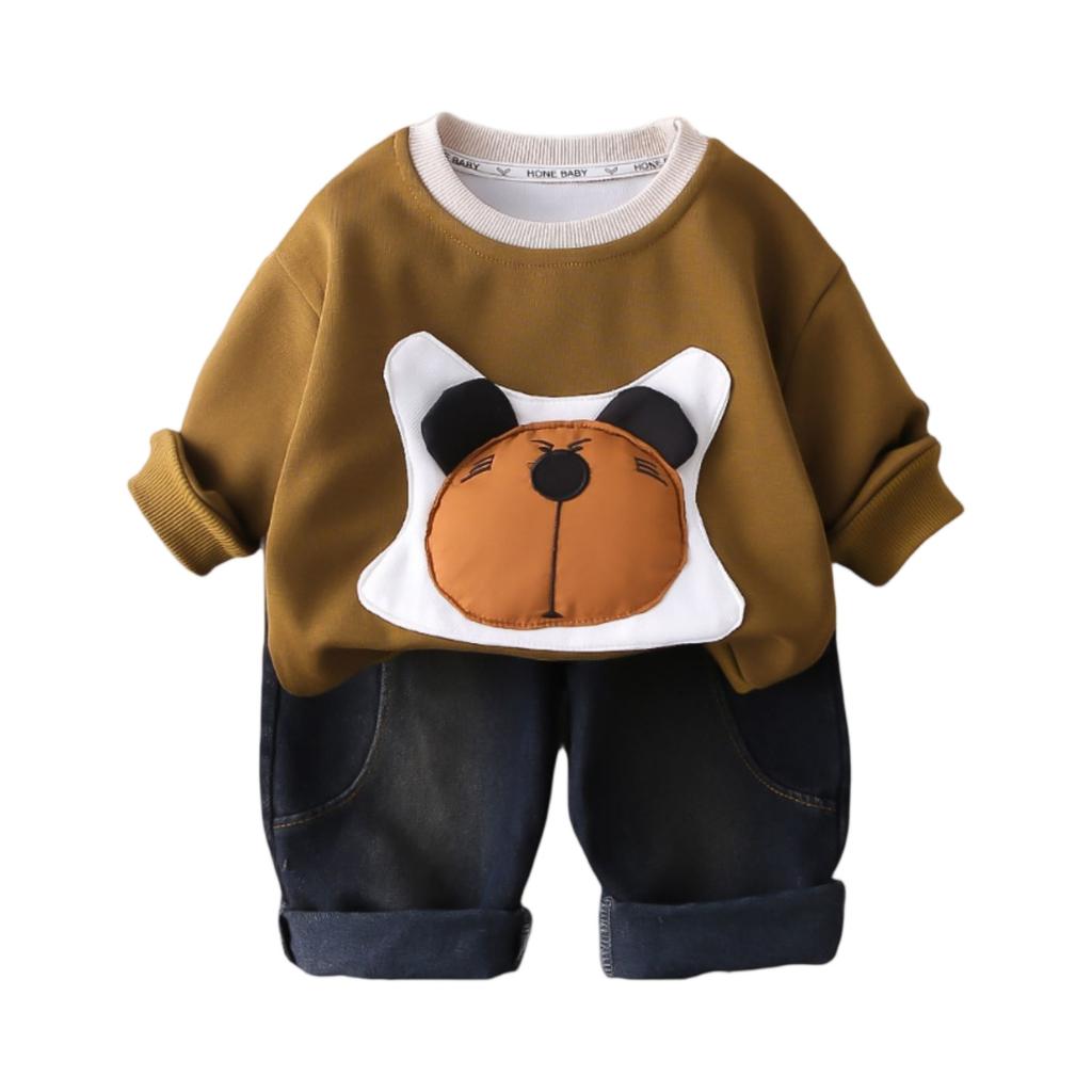 Uformelt langermet sett for barn, komfortable hverdagsantrekk