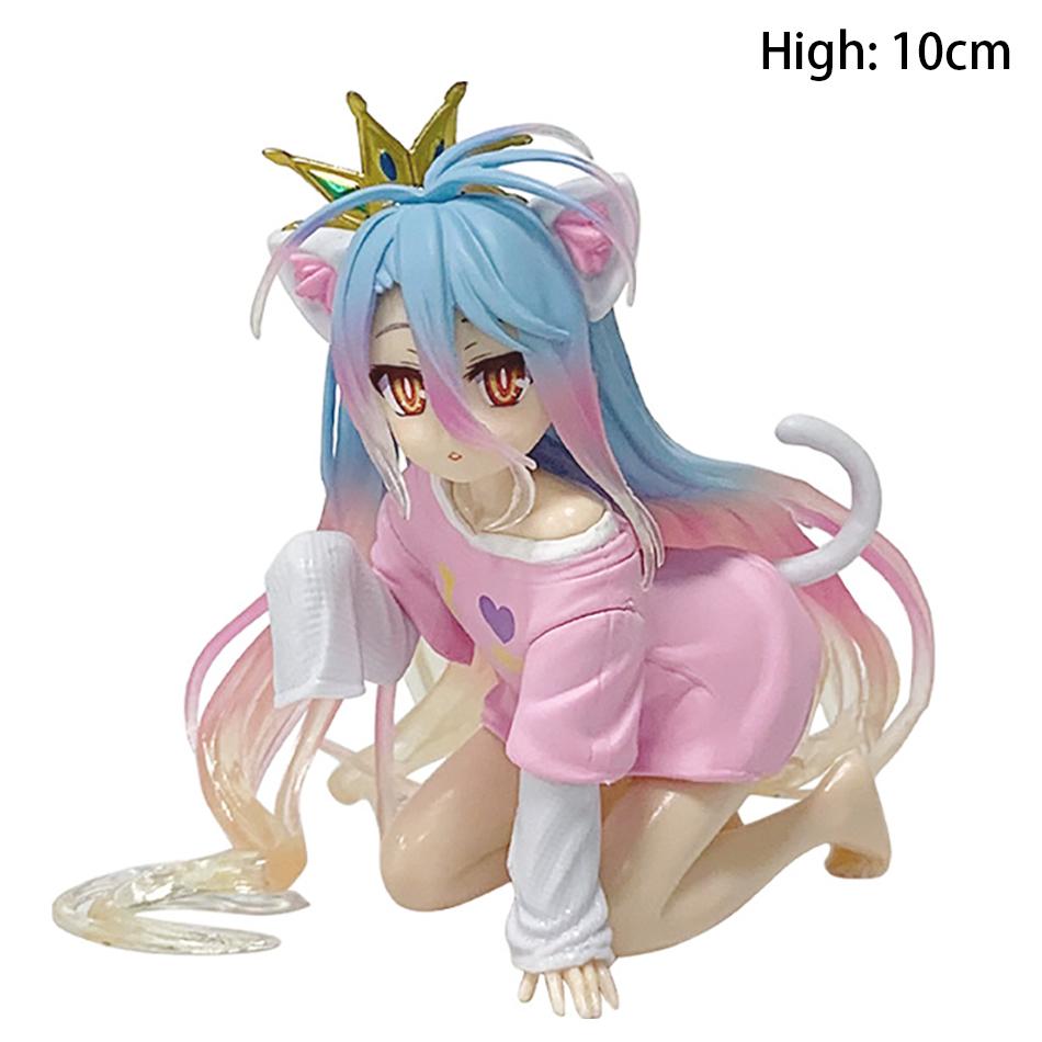 10cm No Game No Life Shiro Action Figure Collection Ornament Gifts Art Works Two Dimensional Girl Pvc Model Toys Desktop Gk