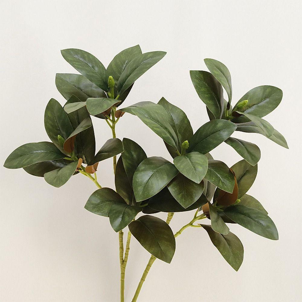 75cm Simulated Magnolia Tree Branch Real Touch Green Plants  Outdoor Garden Decor